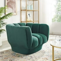 Modway Entertain Vertical Channel Tufted Performance Velvet Armchair in Green