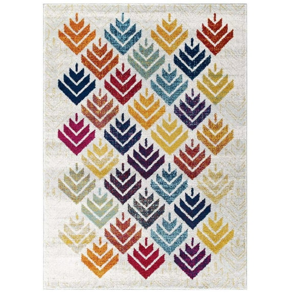 Modway Entourage Florin Abstract Floral 5x8 Area Rug