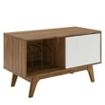 thumbnail image 1 of Modway Envision Wood & Vinyl Record Display Stand in Walnut & White, 1 of 6