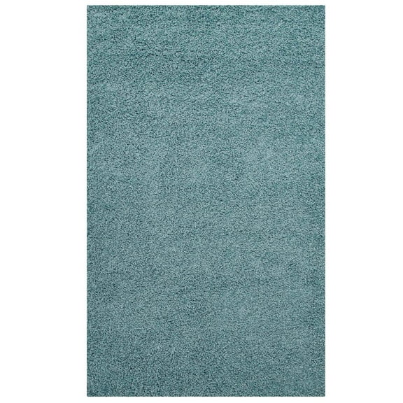 Modway Enyssa 5' x 8' Shag Area Rug in Aqua Blue and Ivory