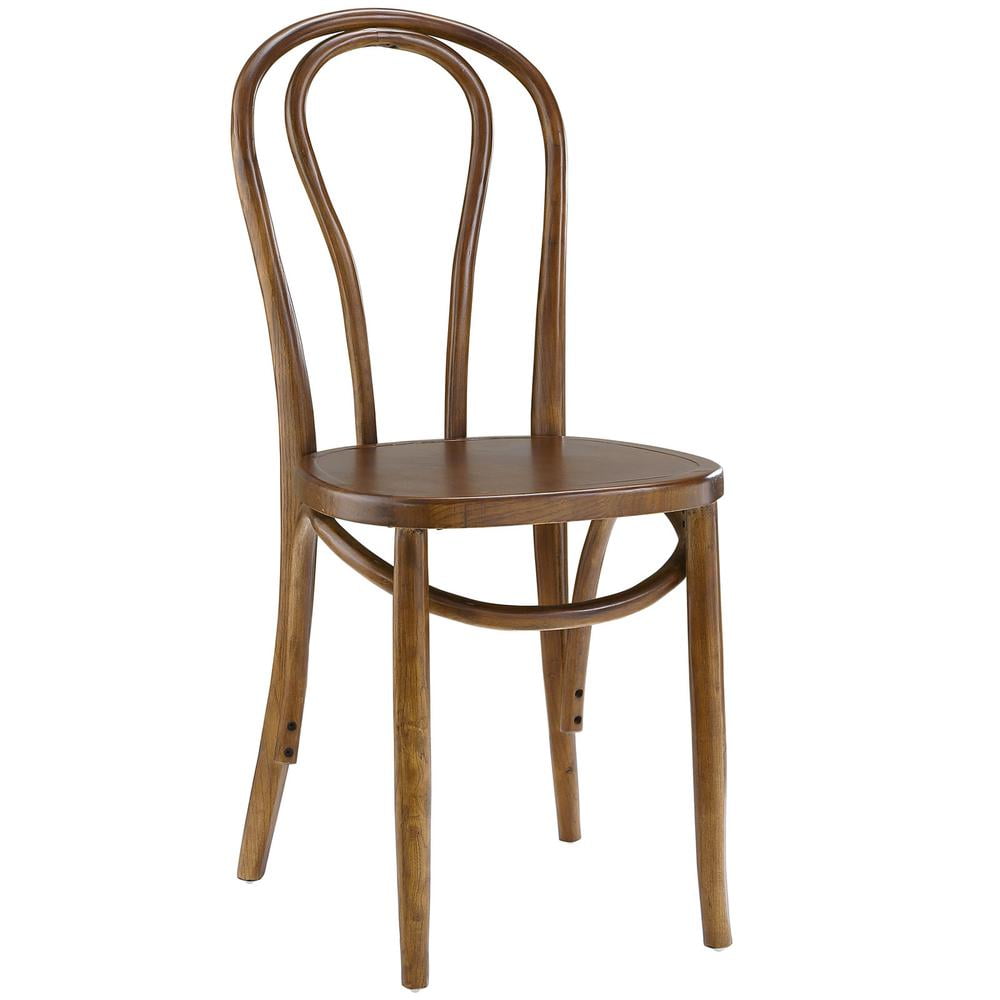 Walnut Wood Modern Side Chair, 35" Height