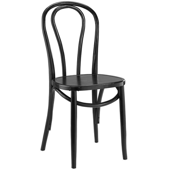 Modway Eon 35" Modern Wood Dining Side Chair in Black Finish
