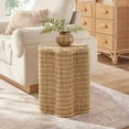 thumbnail image 1 of Erika Scalloped Natural Rattan Side Table in Natural, 1 of 8