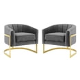 thumbnail image 1 of Modway Esteem Accent Armchair Performance Velvet Set of 2 in Gray, 1 of 6
