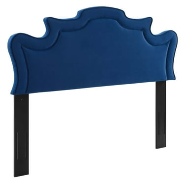 Modway Evangeline Modern Performance Velvet Twin Headboard in Navy