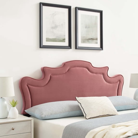 Modway Evangeline Performance Velvet King/California King Headboard in Dusty Rose