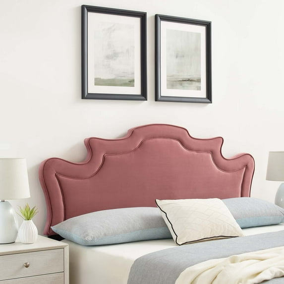 Modway Evangeline Performance Velvet Twin Headboard in Dusty Rose