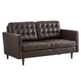 thumbnail image 1 of Modway Exalt Tufted Leather Loveseat in Brown, 1 of 8