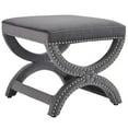 thumbnail image 1 of Modway Expound Upholstered Nailhead Trim Performance Velvet Ottoman in Gray, 1 of 7
