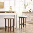 thumbnail image 1 of Fable Boucle Fabric Counter Stools - Set of 2 in Walnut Ivory, 1 of 8