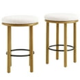 thumbnail image 1 of Modway Fable Boucle Fabric Counter Stools - Set of 2 in Oak Ivory, 1 of 8