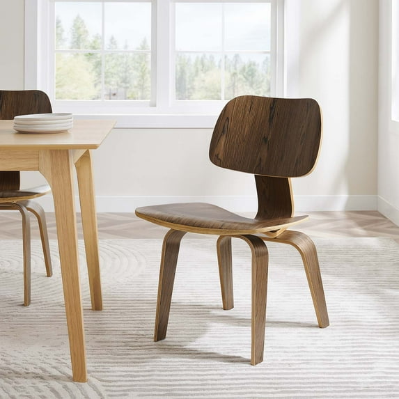 Modway Fathom Wood Dining Chair in Walnut