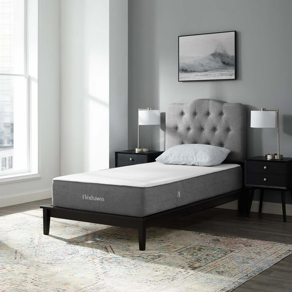 Modway Flexhaven 10" Modern Style Memory Foam Twin Mattress in White