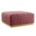 thumbnail image 1 of Modway Florence Square Performance Velvet Ottoman, Pink/Gold, 1 of 7