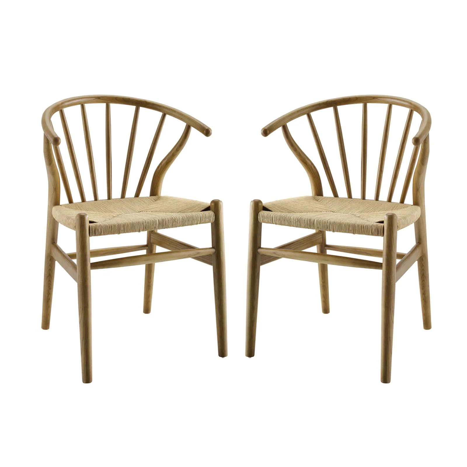 Modway Flourish Spindle Wood Dining Side Chair Set of 2 in Natural - image 1 of 4
