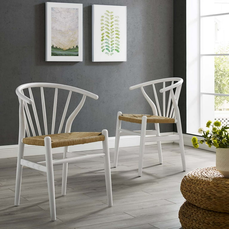 Modway Flourish Spindle Wood Dining Side Chair Set of in White