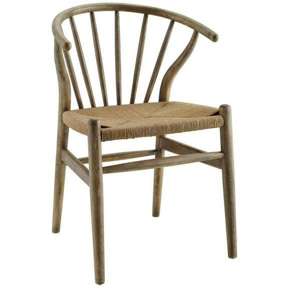 Modway Flourish Spindle Wood Dining Side Chair in Gray