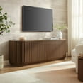 thumbnail image 1 of Fortitude 75" Curved Sideboard Storage Cabinet in Walnut, 1 of 10