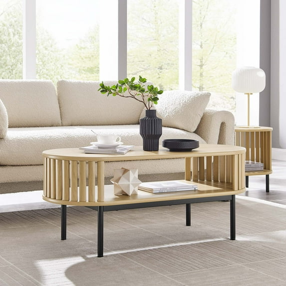 Modway Fortitude Wood Coffee Table in Oak