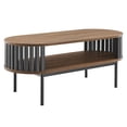 thumbnail image 1 of Modway Fortitude Oval Wood Coffee Table with Open Storage in Walnut/Black, 1 of 8