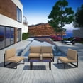 thumbnail image 1 of Modway Fortuna 5 Piece Outdoor Patio Sectional Sofa Set in Brown Mocha, 1 of 7