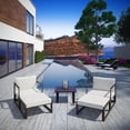 thumbnail image 1 of Modway Fortuna 5 Piece Outdoor Patio Sectional Sofa Set in Brown White, 1 of 6