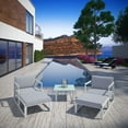 thumbnail image 1 of Modway Fortuna 5 Piece Outdoor Patio Sectional Sofa Set in White Gray, 1 of 6