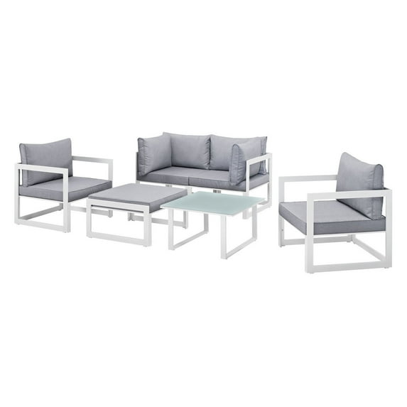 Modway Fortuna 6 Piece Outdoor Patio Sectional Sofa Set, Multiple Colors