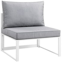 Modway Fortuna Armless Outdoor Patio Chair in White Gray