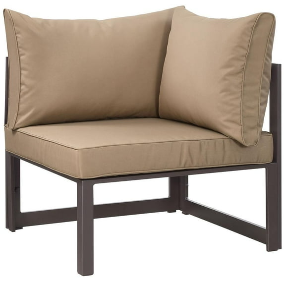 Modway Fortuna Corner Outdoor Patio Armchair in Brown Mocha