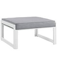 thumbnail image 1 of Modway Fortuna Modern Aluminum Patio Ottoman in White/Gray Finish, 1 of 5