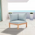 thumbnail image 1 of Modway Freeport Karri Wood Sectional Sofa Outdoor Patio Corner Chair in Natural Light Blue, 1 of 5