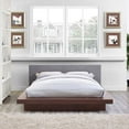 thumbnail image 1 of Modway Freja Queen Wood Polyester Fabric Platform Bed in Walnut/Gray, 1 of 7