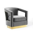thumbnail image 1 of Modway Frolick Performance Velvet Armchair in Gray, 1 of 9