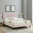 thumbnail image 1 of Modway Furniture Full Bed, Soft Pink Vertically Tufted Headboard, Wood Legs, 1 of 10