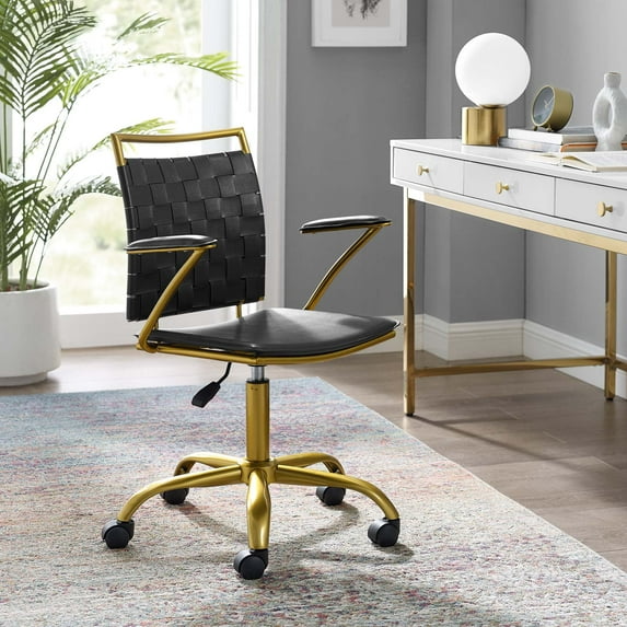 Modway Fuse Faux Leather Office Chair in Black