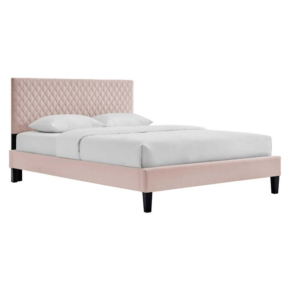 Modway Garcelle Performance Velvet Queen Platform Bed, Multiple Colors