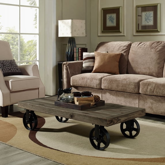 Modway Garrison Wood Top Coffee Table in Brown