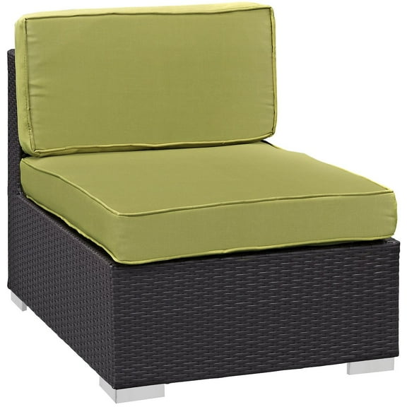 Modway Gather Armless Outdoor Patio Sectional in Espresso Peridot by Modway