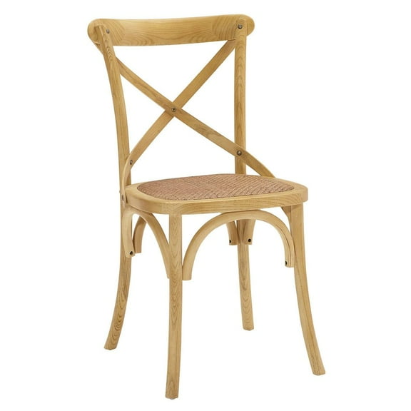Modway Gear 17.5" Modern Wood Dining Side Chair in Natural Finish