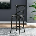 thumbnail image 1 of Modway Gear 39.5" Modern Style Elm Wood Counter Stool in Black Finish, 1 of 9