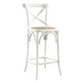 thumbnail image 1 of Modway Gear 39.5" Rattan and Elm Wood Counter Stool in White Finish, 1 of 11