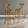 thumbnail image 1 of Modway Gear 43.5" Modern Style Elm Wood Bar Stool in Walnut Finish, 1 of 10