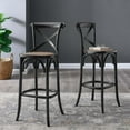 thumbnail image 1 of Modway Gear 43.5" Modern Style Rattan and Elm Wood Bar Stool in Black Finish, 1 of 10