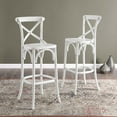thumbnail image 1 of Modway Gear 43.5" Modern Style Elm Wood X-brace Back Bar Stool in White Finish, 1 of 10