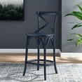thumbnail image 1 of Modway Gear 39.5" Modern Style Elm Wood Counter Stool in Midnight Blue Finish, 1 of 7