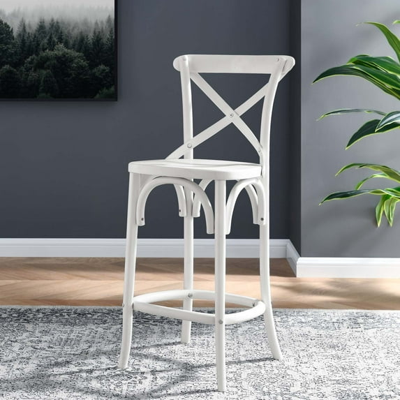 Modway Gear Counter Stool in White