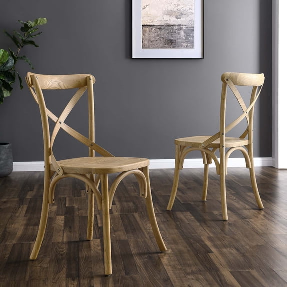 Modway Gear Modern Style Elm Wood Dining Side Chair in Natural Finish