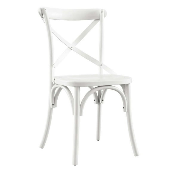 Modway Gear Modern Style Elm Wood Dining Side Chair in White Finish
