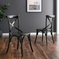 thumbnail image 1 of Modway Gear Modern Style Elm Wood Dining Side Chair in Black Finish, 1 of 10